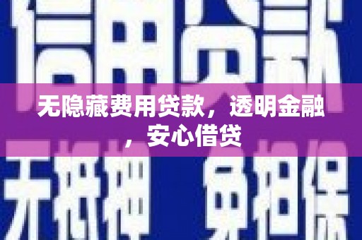 马村无隐藏费用贷款，透明金融，安心借贷