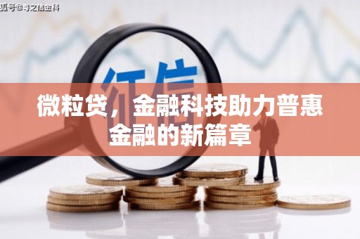 马村微粒贷，金融科技助力普惠金融的新篇章