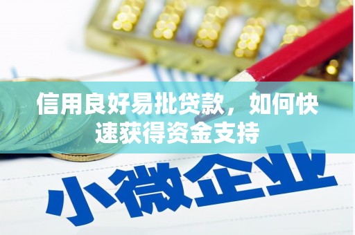 马村信用良好易批贷款，如何快速获得资金支持